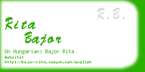 rita bajor business card